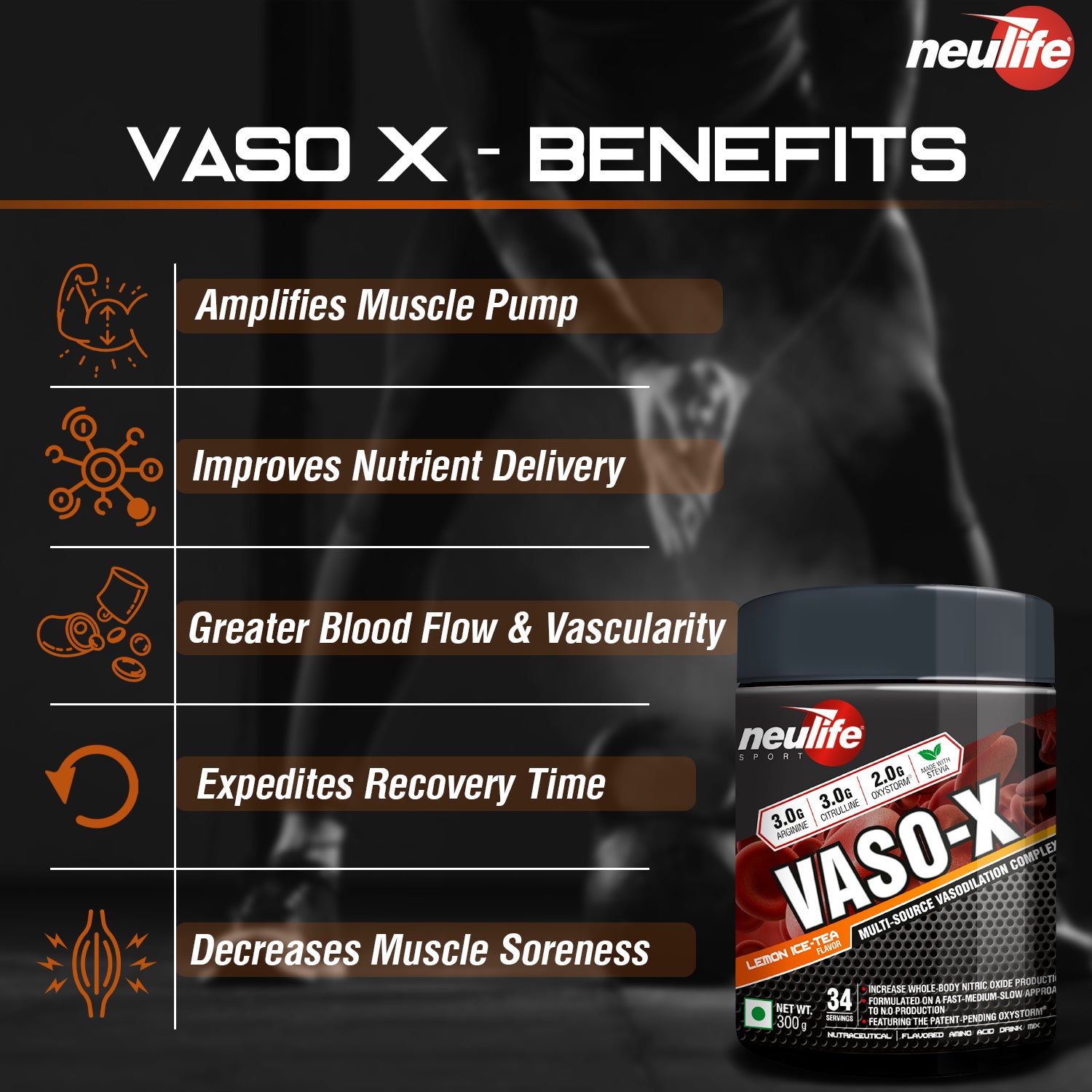 Vaso-X Time Release Nitric Oxide Booster for Muscle Pumps