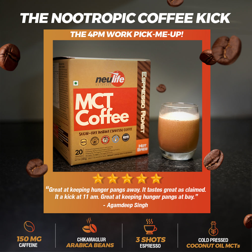Ketofuel® Coffee Hot Brew with Patented MCTs| Espresso Roast
