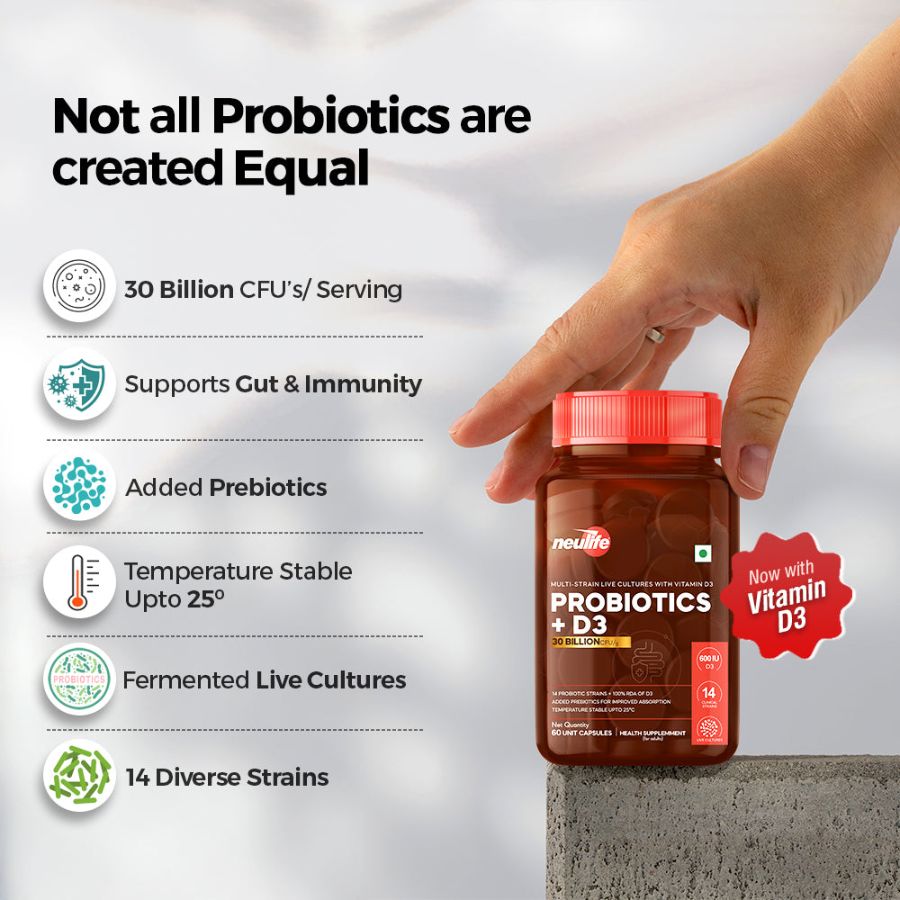 Multi Strain PRE + PROBIOTICS 30b CFU/g with Vitamin D3 (Temperature Stable)