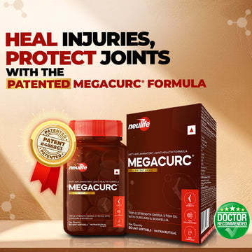 MEGACURC Patented Advanced Joint Support with Triple-Strength Fish Oil, Curcumin & Boswellia
