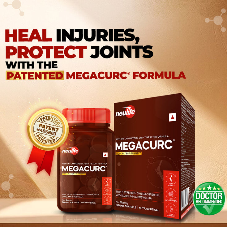 MEGACURC Patented Advanced Joint Support with Triple-Strength Fish Oil, Curcumin & Boswellia