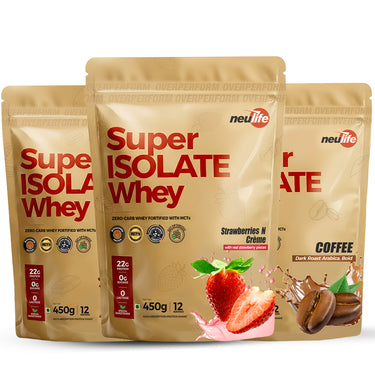 Super Isolate Whey | 3 flavor Variety Pack (Chocolate/ Strawberry/ Coffee)
