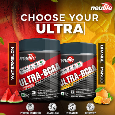 Ultra-BCAA Leucine Dominant Advanced Athlete Performance Watermelon and Orange-Mango